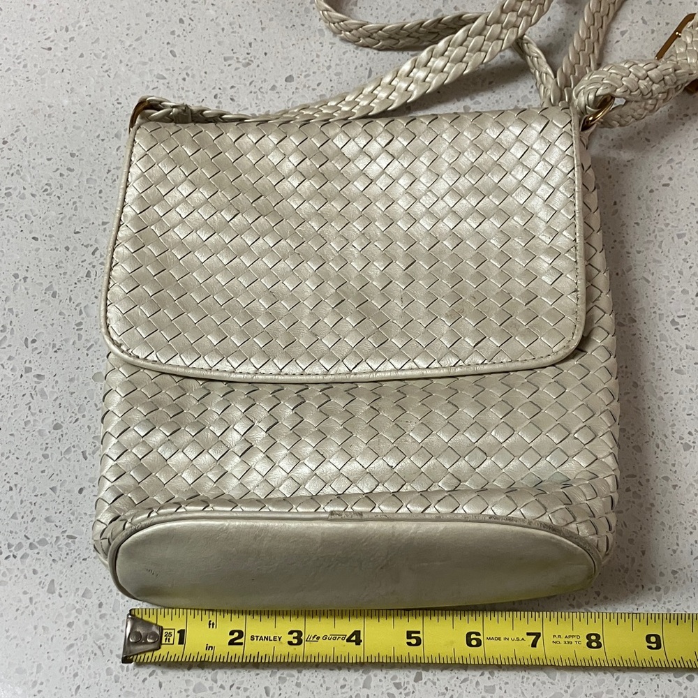 Ganson Chic Woven Crossbody Bag in‎ Pearlized Cream used